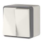 Выключатель двухклавишный влагозащищенный Gallant слоновая кость WL15-03-02