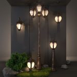 Уличный настенный светильник Andromeda D черное золото IP44 GLYF-8024D