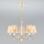 Классическая люстра с абажурами 60103/5 перламутровое золото