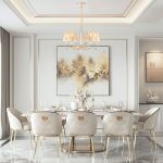 Классическая люстра с абажурами 60103/5 перламутровое золото