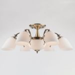Люстра потолочная с плафонами 22010/6+2 античная бронза