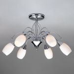 Люстра потолочная с плафонами из стекла 22080/6 хром