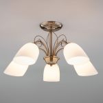 Люстра потолочная с витыми элементами 30107/5 античная бронза