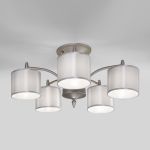 Люстра с атласными абажурами 60080/5 сатин-никель