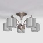 Люстра с атласными абажурами 60080/5 сатин-никель