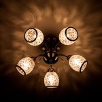 Люстра с плафонами с узором 30026/5 античная бронза