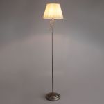 Классический торшер с абажуром 01023/1 серебро