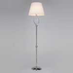 Торшер с белым абажуром 01056/1 хром/прозрачный хрусталь Strotskis