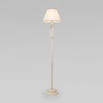 Напольный светильник с хрусталем 10073/1 белый с золотом