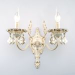 Бра с тонированным хрусталем 3281/2 белый с золотом / тонированный хрусталь