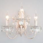 Бра с хрусталем 3305/3  белый с золотом / прозрачный хрусталь