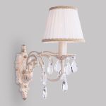 Бра с хрусталем 3637/1 белый с золотом / прозрачный хрусталь