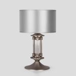 Классическая настольная лампа с абажуром 01045/1 сатин-никель