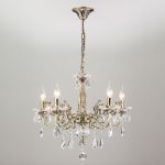 Люстра с хрусталем в классическом стиле 3281/5 античная бронза / прозрачный хрусталь