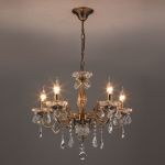 Люстра с хрусталем в классическом стиле 3281/5 античная бронза / прозрачный хрусталь