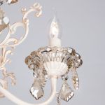 Подвесная люстра с хрусталем в классическом стиле 3281/5 белый с золотом / тонированный хрусталь