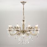Подвесная люстра с хрусталем 3281/8 античная бронза / прозрачный хрусталь