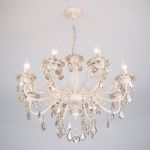 Люстра с тонированным хрусталем 3281/8 белый с золотом / тонированный хрусталь