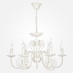 Люстра с прозрачным хрусталем 60018/6 белый с золотом