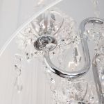 Люстра подвесная с абажуром и хрусталем 2045/5 хром/белый