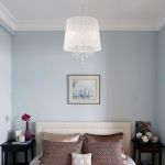 Люстра подвесная с абажуром и хрусталем 2045/5 хром/белый