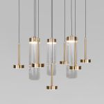 Подвесной светодиодный светильник со стеклянными плафонами 301102 LED латунь