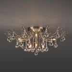 Потолочная люстра с хрусталем 10042/12 античная бронза