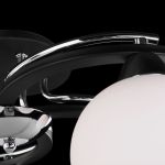 Потолочная люстра с белыми плафонами 9654/5 хром/черный