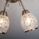 Потолочная люстра с хрусталем 30026/8 античная бронза