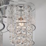 Потолочная люстра с хрусталем и плафонами 30137/5 хром