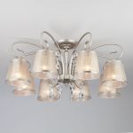 Люстра потолочная с абажурами 60065/8 серебро
