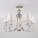 Люстра в классическом стиле с абажурами 60069/5 серебро