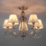 Люстра в классическом стиле с абажурами 60069/5 серебро