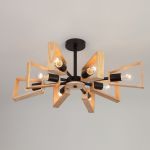Потолочная люстра лофт с деревянными элементами 70056/8 черный