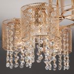 Потолочный светильник с хрусталем и плафонами из металла 30137/5 золото