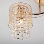 Потолочный светильник с металлическими плафонами и хрусталем 30137/3 золото