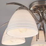 Потолочный светильник со стеклянными плафонами 30121/5 сатин-никель