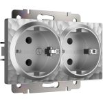 Розетка двойная с заземлением (Hammaer серебряный) W1272006