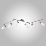 Светильник потолочный с белыми плафонами 20043/6 сатин-никель