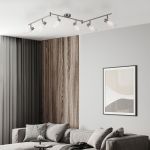 Светильник потолочный с белыми плафонами 20043/6 сатин-никель