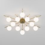 Умный потолочный светильник со стеклянными плафонами под лампочку G9 302001/12 латунь Smart