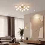 Умный потолочный светильник со стеклянными плафонами под лампочку G9 302001/12 латунь Smart