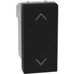 Bticino Light Now - выключатель для жалюзи, 1-0-2, с блокировкой, 1 модуль, цвет черный - YD4027N