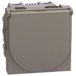 Bticino Light Now - розетка с крышкой 2К+З, цвет камень - YG4141P