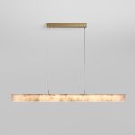 Подвесной светодиодный светильник из алебастра 604053 LED латунь/ алебастр