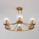 Потолочная люстра со стеклянными плафонами 60127/6 латунь