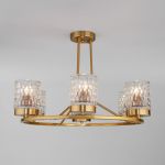 Потолочная люстра со стеклянными плафонами 60127/6 латунь