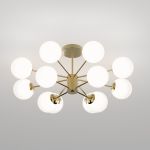 Потолочный светильник со стеклянными плафонами 502002/12 латунь