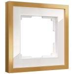 W0012853/ Рамка на 1 пост Baguette (белый/золотистая латунь) W0012853