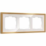 W0032853/ Рамка на 3 поста Baguette (белый/золотистая латунь) W0032853